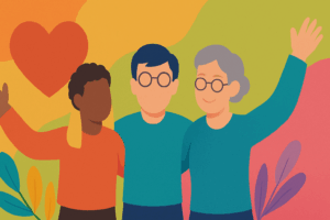 Menschen zusammen glücklich